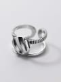 thumb 925 Sterling Silver Double Layer Geometric Vintage Stackable Ring 2