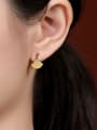 thumb 925 Sterling Silver Amber Leaf Minimalist Stud Earring 1