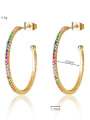 thumb Brass Cubic Zirconia Round Luxury Hoop Earring 2