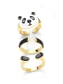 thumb Brass Enamel Panda Cute Band Ring 3