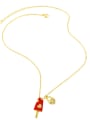 thumb Brass Cubic Zirconia Enamel Heart Minimalist Necklace 3