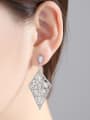 thumb Copper Cubic Zirconia Geometric Luxury Drop Earring 1