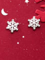 thumb 925 Sterling Silver snowflake Minimalist Stud Earring 3