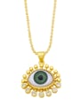 thumb Brass Rhinestone Enamel Evil Eye Vintage Necklace 3