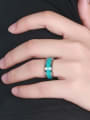 thumb Tungsten Turquoise Geometric Hip Hop Band Ring 1