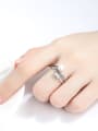 thumb 925 Sterling Silver Freshwater Pearl White Geometric Vintage Stackable Ring 1
