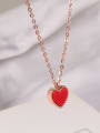 thumb Titanium Enamel Heart Minimalist Necklace 1