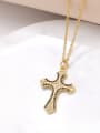 thumb Brass Cubic Zirconia Cross Hip Hop Regligious Necklace 2