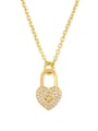 thumb Brass Cubic Zirconia Heart Vintage Necklace 1