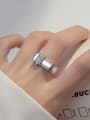 thumb 925 Sterling Silver Cubic Zirconia Geometric Minimalist Band Ring 1