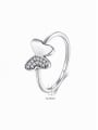 thumb 925 Sterling Silver Rhinestone Butterfly Cute Band Ring 1
