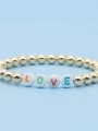 thumb Stainless steel Bead Multi Color Letter Bohemia Stretch Bracelet 2