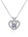 thumb 925 Sterling Silver Moissanite Heart Dainty Necklace 3