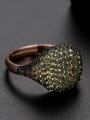 thumb Copper Rhinestone Full Diamond Geometric Minimalist Free Size Band Ring 3
