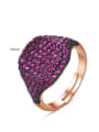 thumb Copper Rhinestone Full Diamond Geometric Minimalist Free Size Band Ring 4