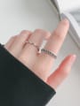 thumb S925 Sterling Silver Vintage Round Bead Twist Wave Free Size Ring 2