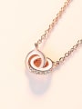 thumb 925 Sterling Silver Cubic Zirconia  Simple double ring pendant Necklace 1
