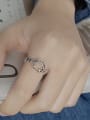 thumb Vintage  Sterling Silver With Platinum Plated Simplistic Smiley Free Size Rings 1
