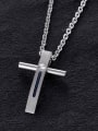 thumb Titanium Rhinestone Cross Minimalist Regligious Necklace 2