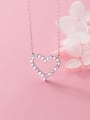 thumb 925 Sterling Silver  Fashion Diamond Hollow Heart Shape Necklace 2