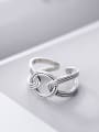 thumb 925 Sterling Silver hollow Geometric Ethnic Band Ring 0