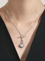 thumb 925 Sterling Silver smooth Geometric Vintage Necklace 4