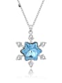 thumb 925 Sterling Silver Austrian Crystal Flower Dainty Necklace 0