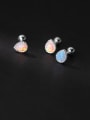 thumb 925 Sterling Silver Opal Water Drop Minimalist Stud Earring 0
