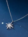 thumb 925 Sterling Silver Rhinestone  Star Dainty Necklace 0