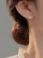 thumb 925 Sterling Silver Line  Tassel Minimalist Threader Earring 1