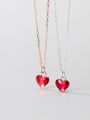 thumb 925 Sterling Silver Red Heart Minimalist Necklace 1