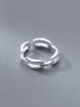 thumb 925 Sterling Silver Hollow Geometric Minimalist Band Ring 2