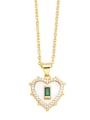 thumb Brass Cubic Zirconia Heart Trend Necklace 2