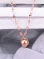 thumb Titanium Simple personality transfer beads Necklace 1