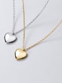 thumb 925 Sterling Silver  Minimalist  Smooth Heart Pendant Necklace 1