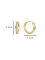 thumb Brass Cubic Zirconia Geometric Minimalist Huggie Earring 2