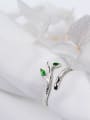 thumb 925 Sterling Silver Cubic Zirconia Leaf Minimalist Band Ring 2