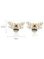 thumb Brass Imitation Pearl Butterfly Minimalist Stud Earring 3