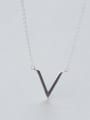 thumb 925 Sterling Silver  Minimalist  Letter V Pendant Necklace 0
