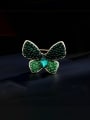 thumb Brass Rhinestone Butterfly Minimalist Brooch 2