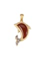 thumb 925 Sterling Silver Carnelian Vintage Dolphin   Pendant 0