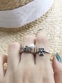 thumb 925 Sterling Silver Cross Vintage Free Size Band Ring 1