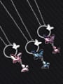 thumb 925 Sterling Silver Austrian Crystal Butterfly Classic Necklace 2
