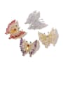 thumb Copper Cubic Zirconia White Butterfly Cute Brooches 0