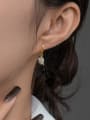 thumb 925 Sterling Silver Cubic Zirconia Leaf Trend Huggie Earring 1