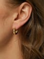thumb Brass Smooth Geometric Minimalist Huggie Earring 1
