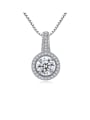 thumb 925 Sterling Silver Micro Setting Zircon Crystal  Necklace 0
