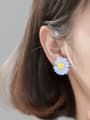 thumb 925 Sterling Silver Resin Flower Cute Stud Earring 1