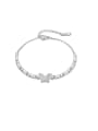 thumb Stainless steel Cubic Zirconia Butterfly Dainty Adjustable Bracelet 0