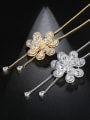 thumb Copper Cubic Zirconia Flower Trend Necklace 3